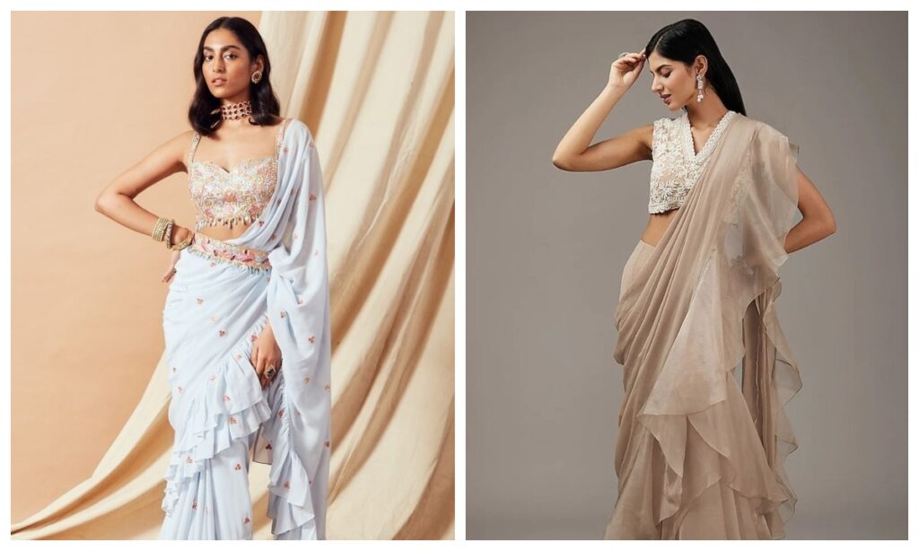 Pastel saree for wedding