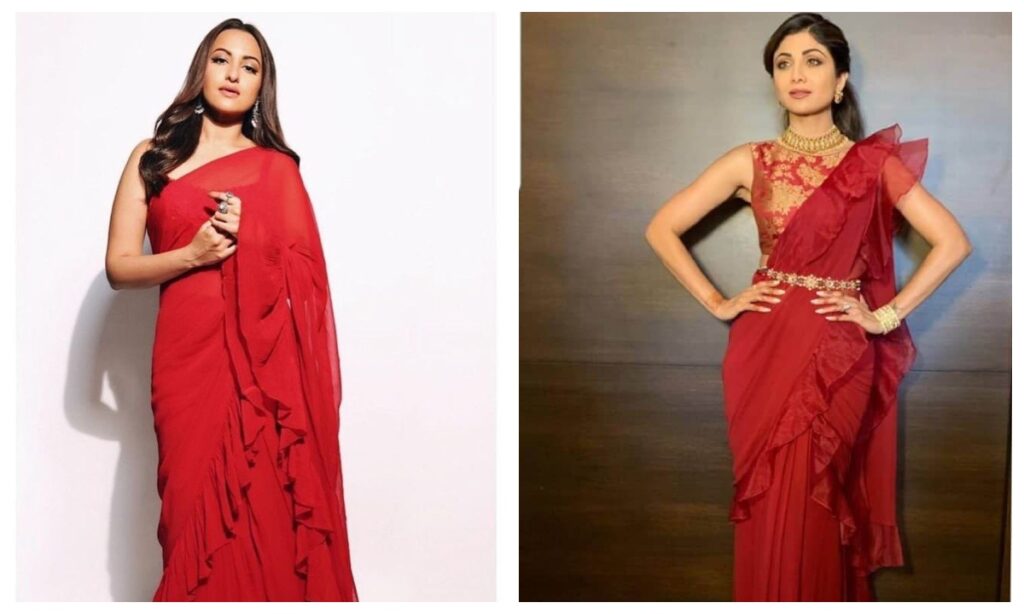 Sonakshi Sinha in red saree