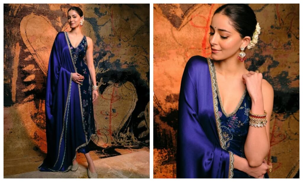 Ananya Panday in velvet suit