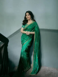 green sarees with actress