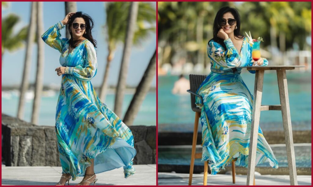 Shweta Tiwari in printed chiffon saree
