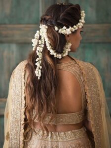 Gajra Hairstyles with Messy Braid