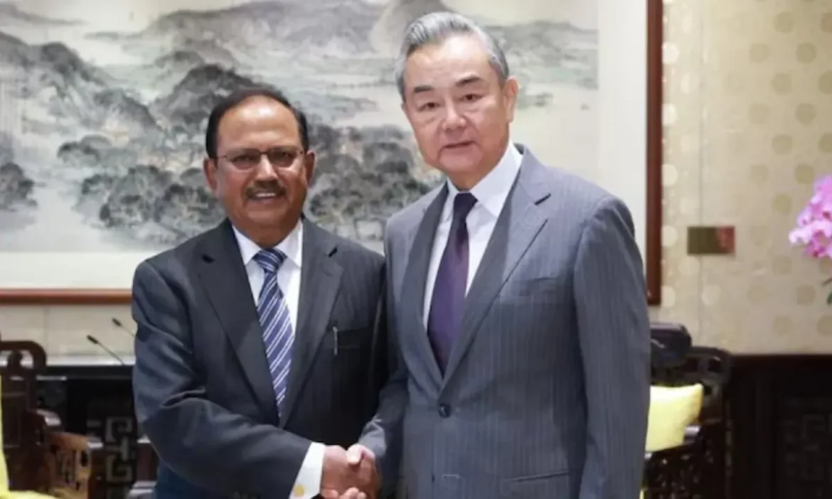 Chinese Foreign Minister Wang Yi and Doval