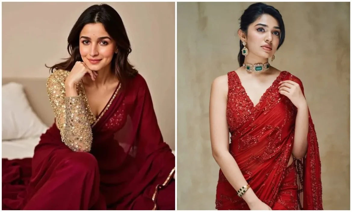 रेड साड़ी के साथ पहने ये खूबसूरत मैचिंग ब्लाउज, ट्रेडिशनल के साथ मिलेगा ट्रेंडी लुक्स का स्टनिंग कॉम्बिनेशन