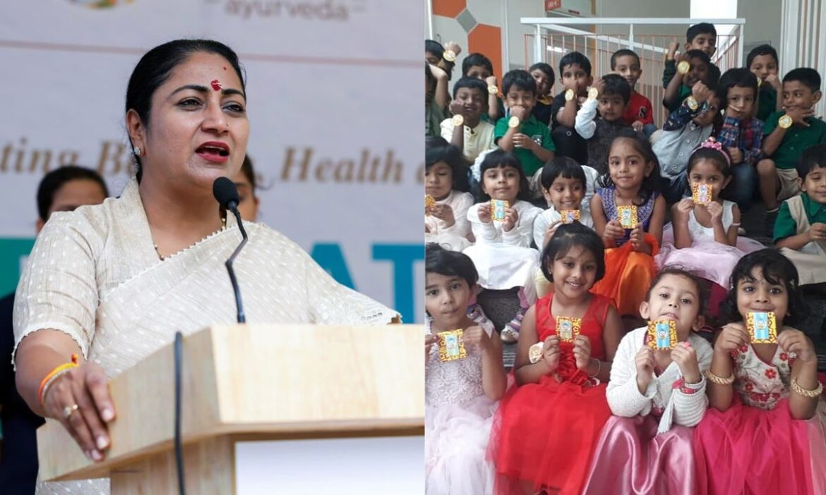 Delhi CM Rekha Gupta celebrates Raksha Bandhan with schoolchildren