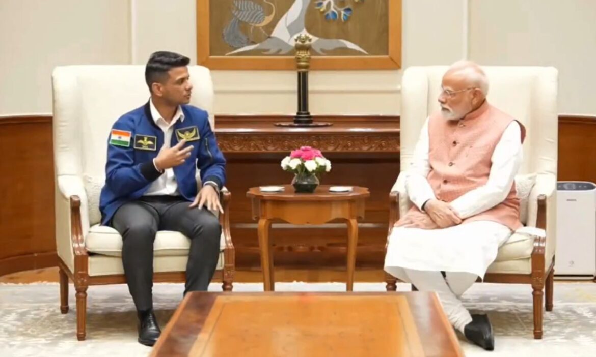 PM Narendra Modi meets Astronaut Shubhanshu Shukla