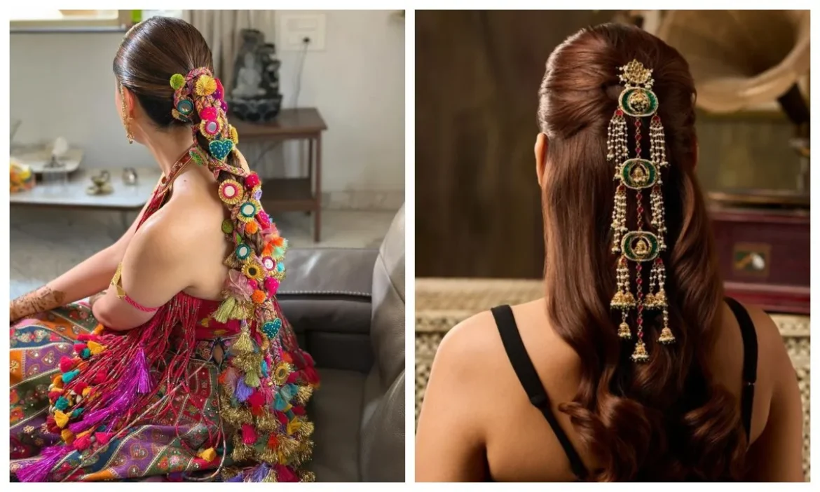 गोल्डन गजरे से लेकर मिरर वर्क हेयरपिन तक, गरबा नाइट्स में चार चांद लगा देंगी ये हेयर एक्सेसरीज़