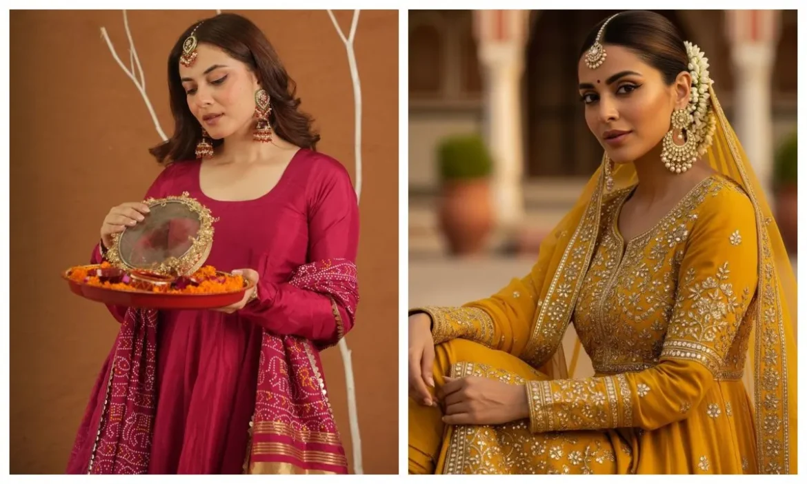 करवा चौथ पर सबसे खिला-खिला होगा आपका रूप, पहने स्टाइलिश कुर्ता सेट्स और त्योहार पर पाएं ग्लैमरस लुक