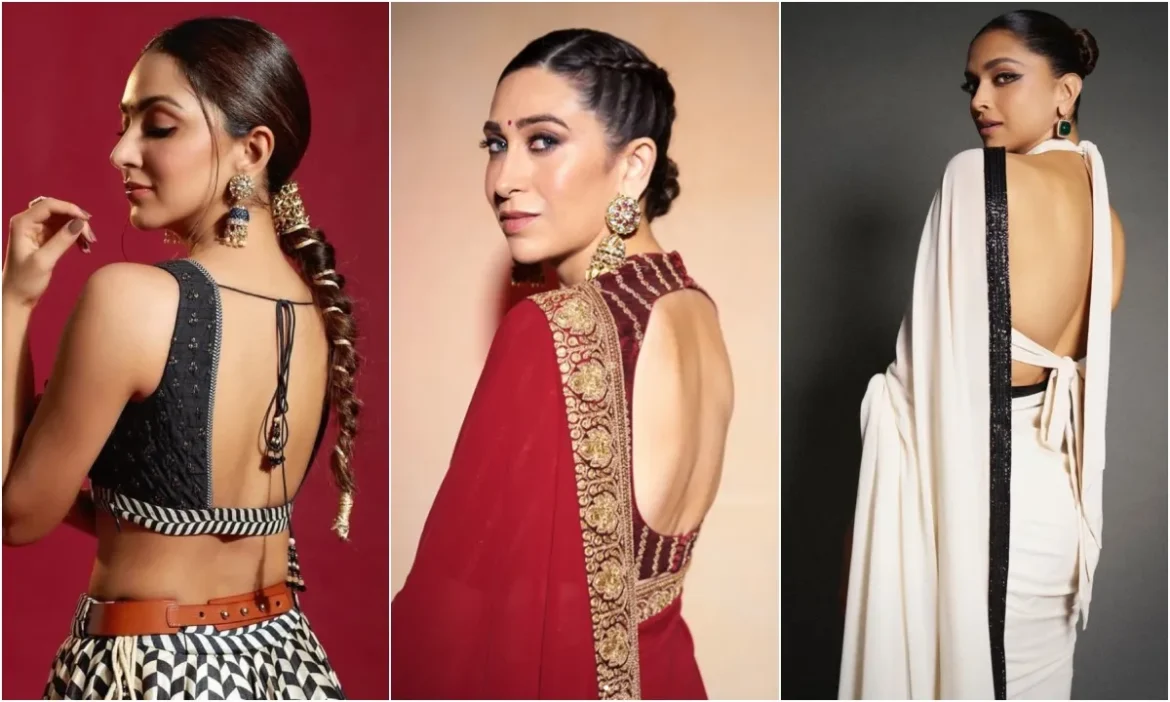 बैकलेस ब्लाउज़ का बोल्ड जलवा!Deepika-Alia जैसी बॉलीवुड हसीनाओं से सीखें शादी सीजन में बेस्ट दिखना