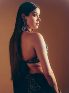 Janhvi Kapoor Velvet Sari