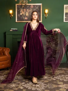 Velvet Kurta Set