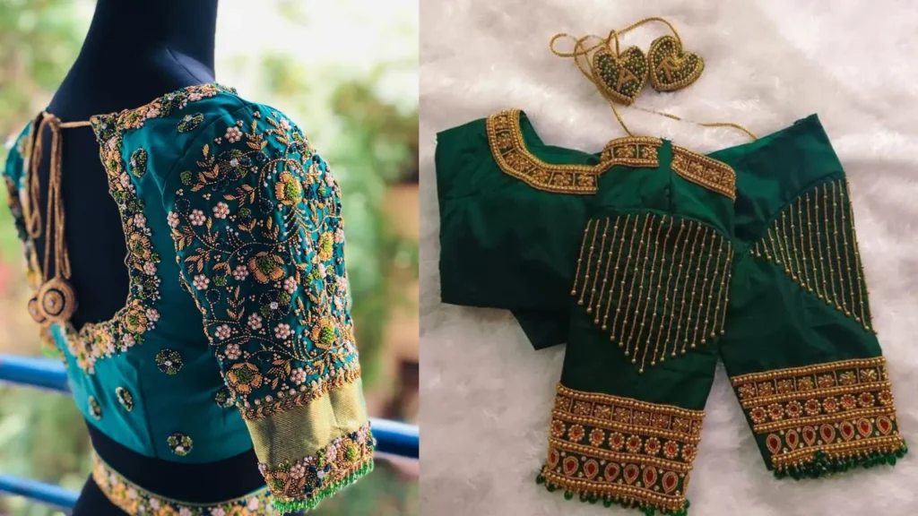 Green Aari Blouse