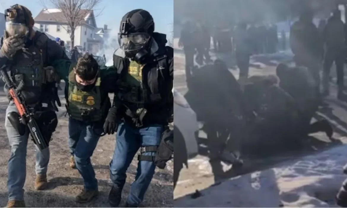 Protesters demand immigration agents Minneapolis man is shot