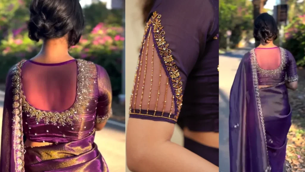 Puple Aari Blouse
