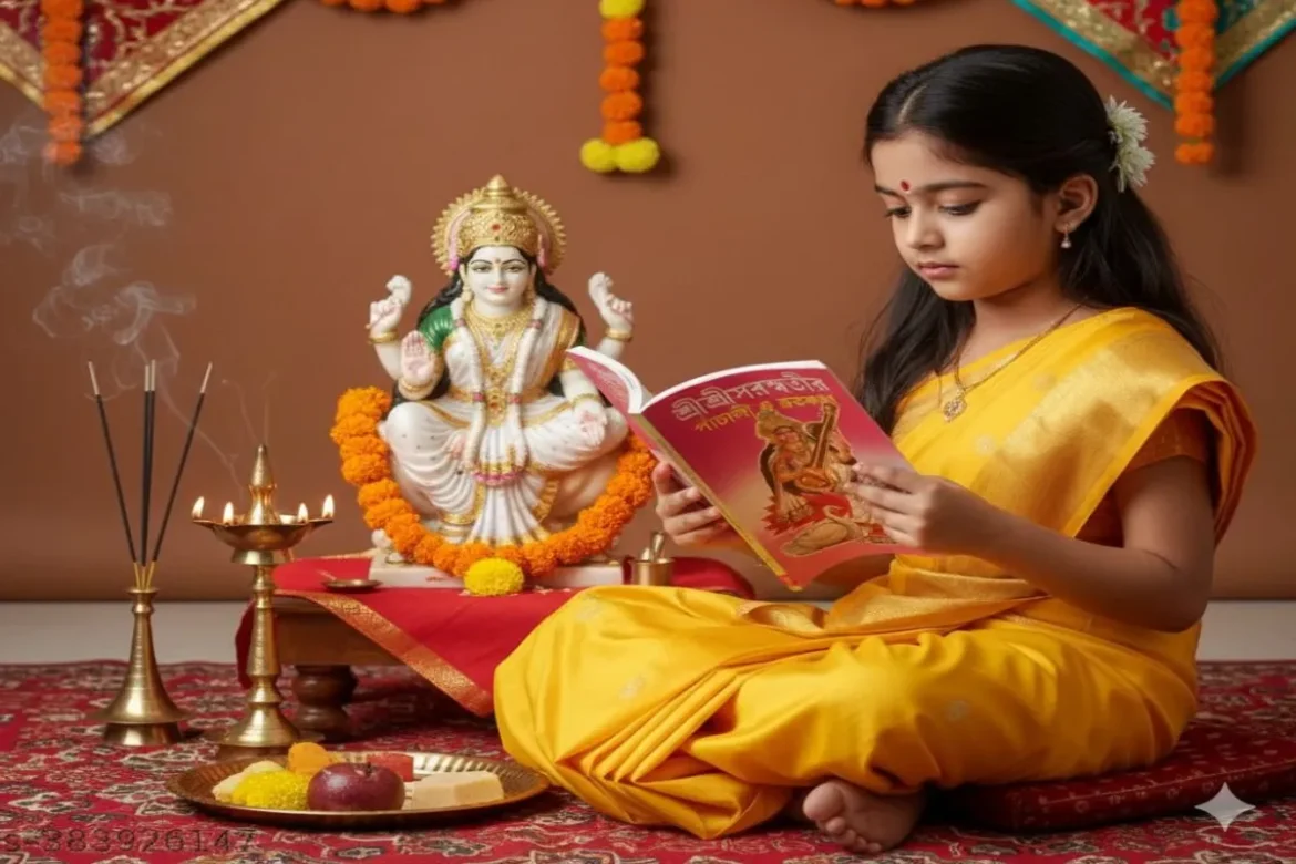 Saraswati Puja Yellow Colour