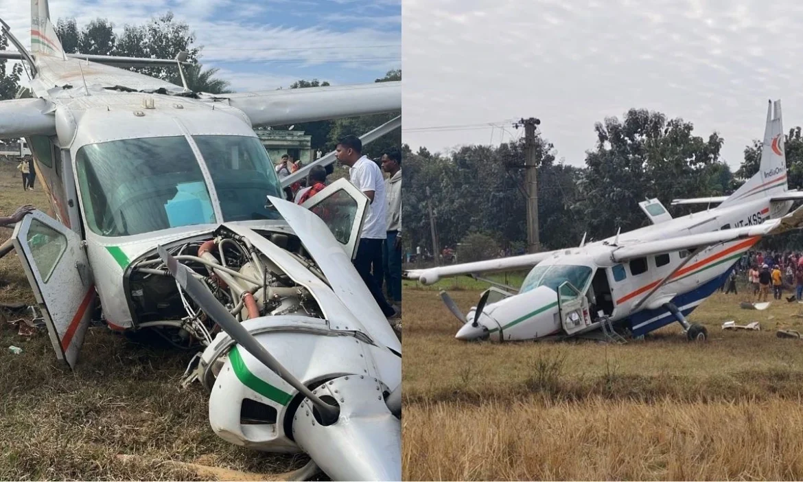 6 people injured aircraft pvt airline crash landing Rourkela
