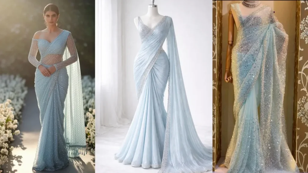 Skyblue Sequenced Saree