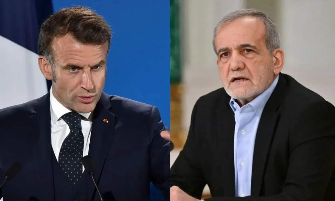 Iran War Emmanuel Macron Masoud Pezeshkian
