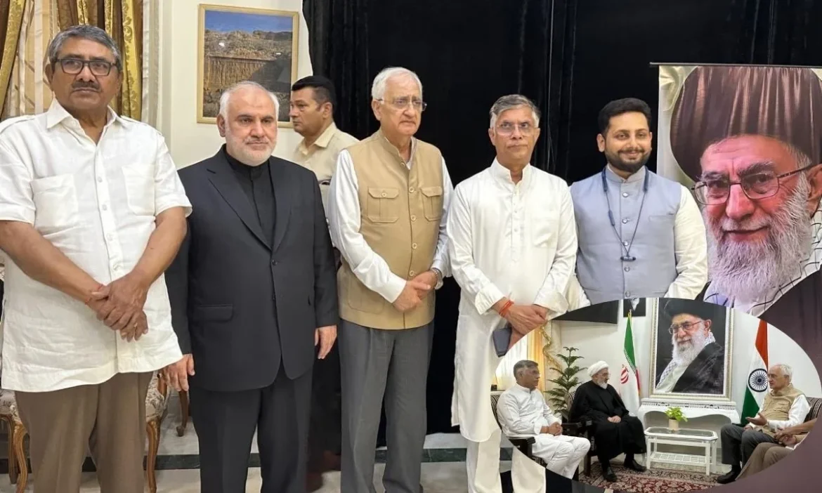 Congress leaders Salman Khurshid Pawan Khera visiting Embassy Iran