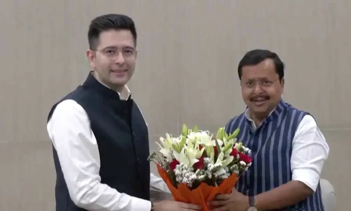 resigning AAP 3 MPs Raghav Chadha arrived BJP headquarters