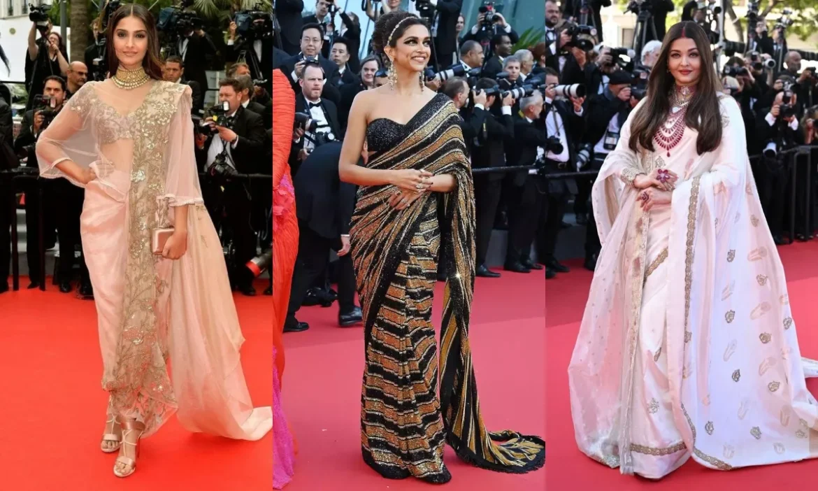 Cannes के रेड कार्पेट पर जब जब साड़ी बनी स्टाइल स्टेटमेंट, Aishwarya से Deepika तक इन हसीनाओं ने दिखाया इंडियन ग्लैमर