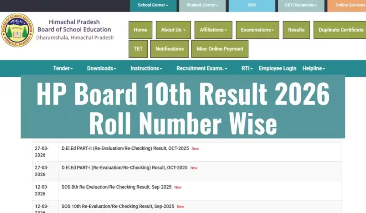 HPBOSE 10th Result Out