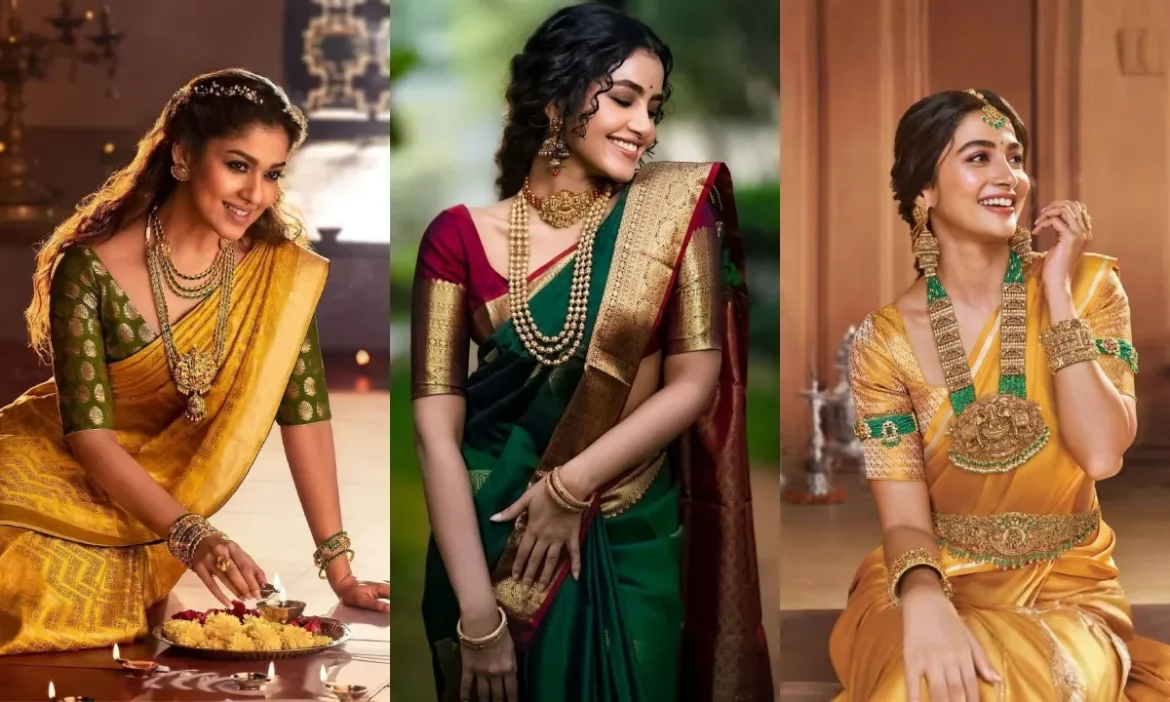 कांजीवरम साड़ी से लेकर ट्रेडिशनल जूलरी तक, South Indian Actress के एथनिक लुक्स से लें फैशन इंस्पिरेशन