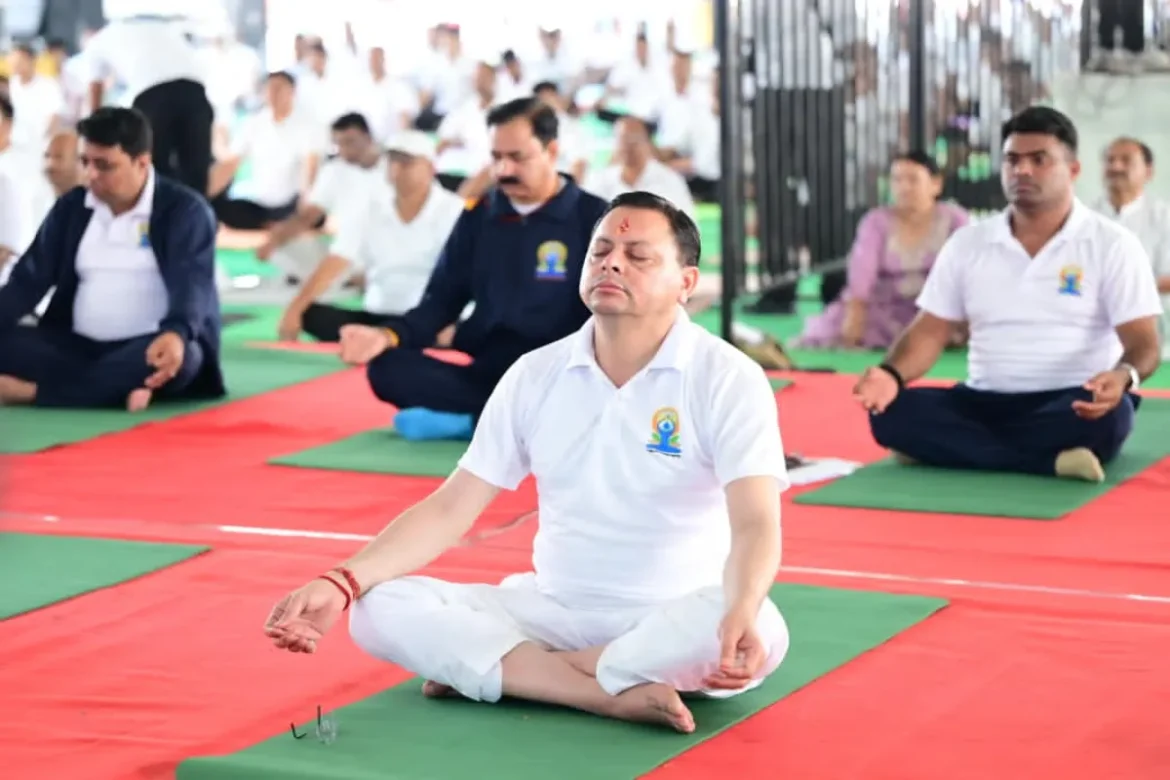CM Dhami on International Yoga Day