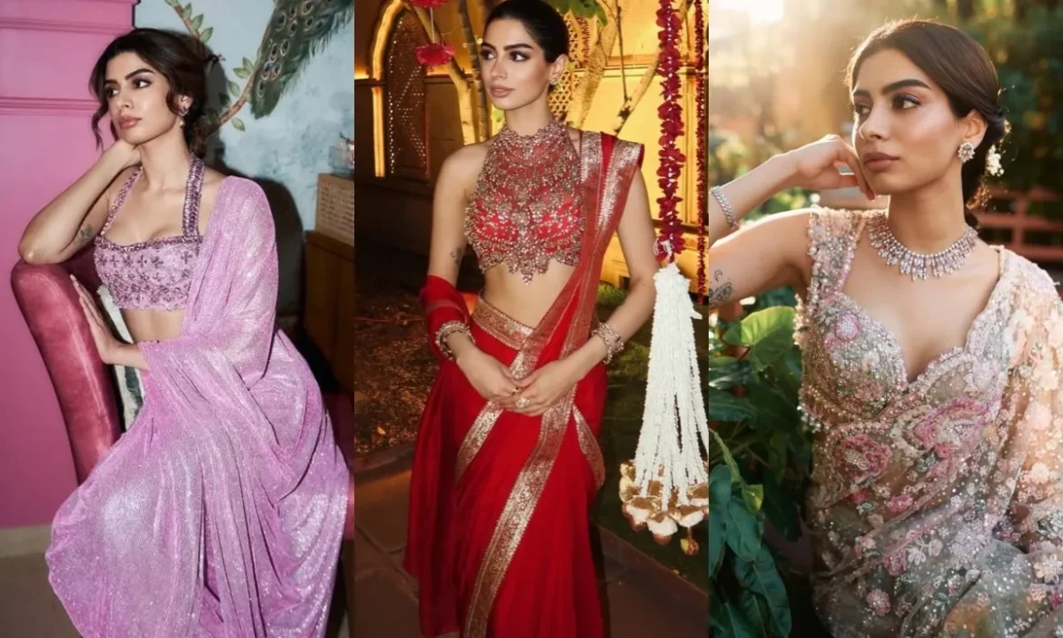पेस्टल कलर से शिमरी ड्रेप्स तक, Khushi Kapoor की साड़ियां फैशन लवर्स के लिए बन रही है नई स्टाइल इंस्पिरेशन
