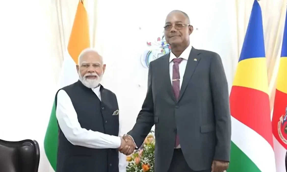 PM Modi talks with Seychelles President Herminie