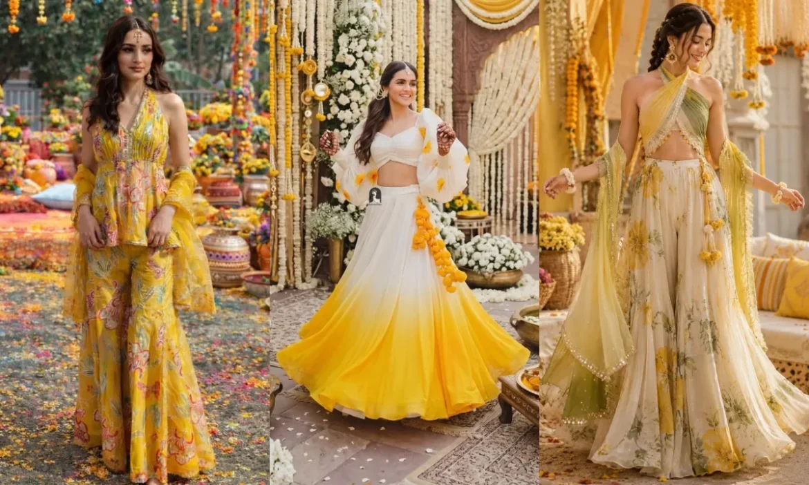 आउटडोर हल्दी फंक्शन में बनना है सबसे खूबसूरत दुल्हन? ये ट्रेंडी Haldi Outfits बनाएंगे आपका लुक सुपरहिट