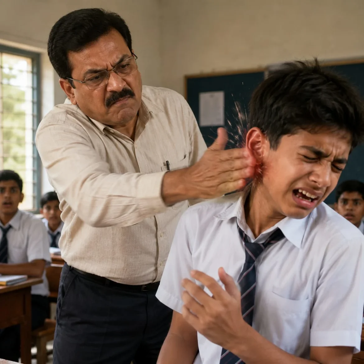 Ahmedabad student eardrum ruptures slapped teacher