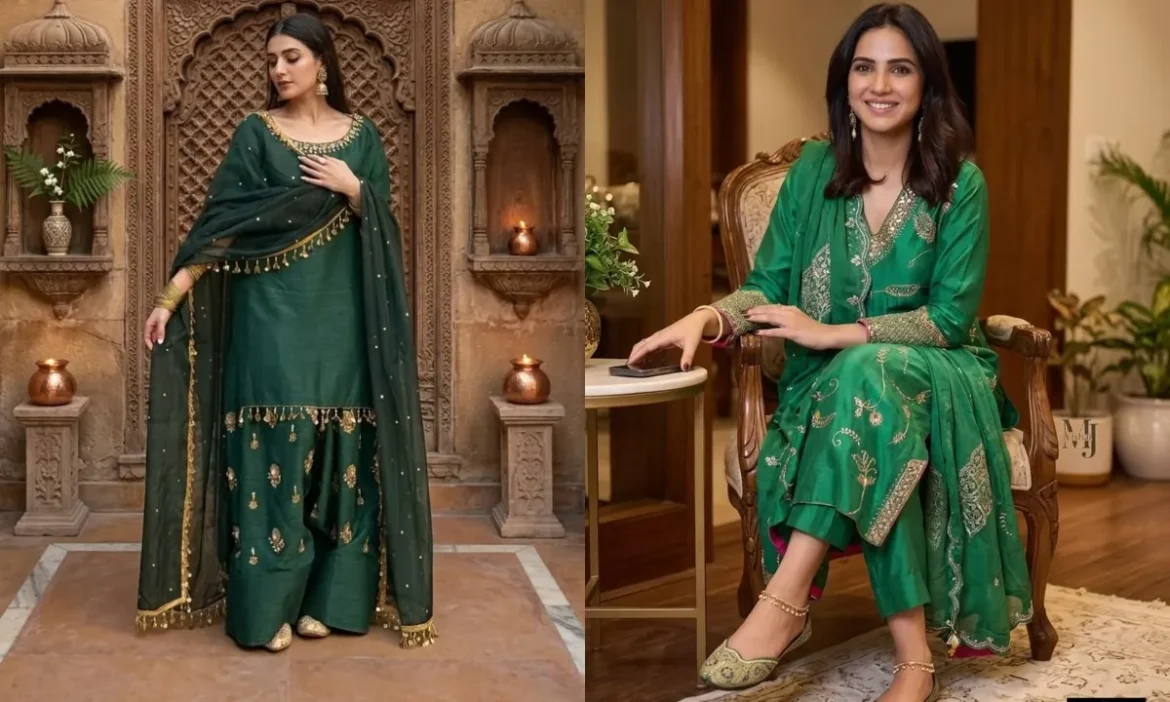 Sawan के महीने में पहने हरे रंग के आउटफिट्स, ट्राई करें Green Suit के ये 6 लेटेस्ट डिजाइन