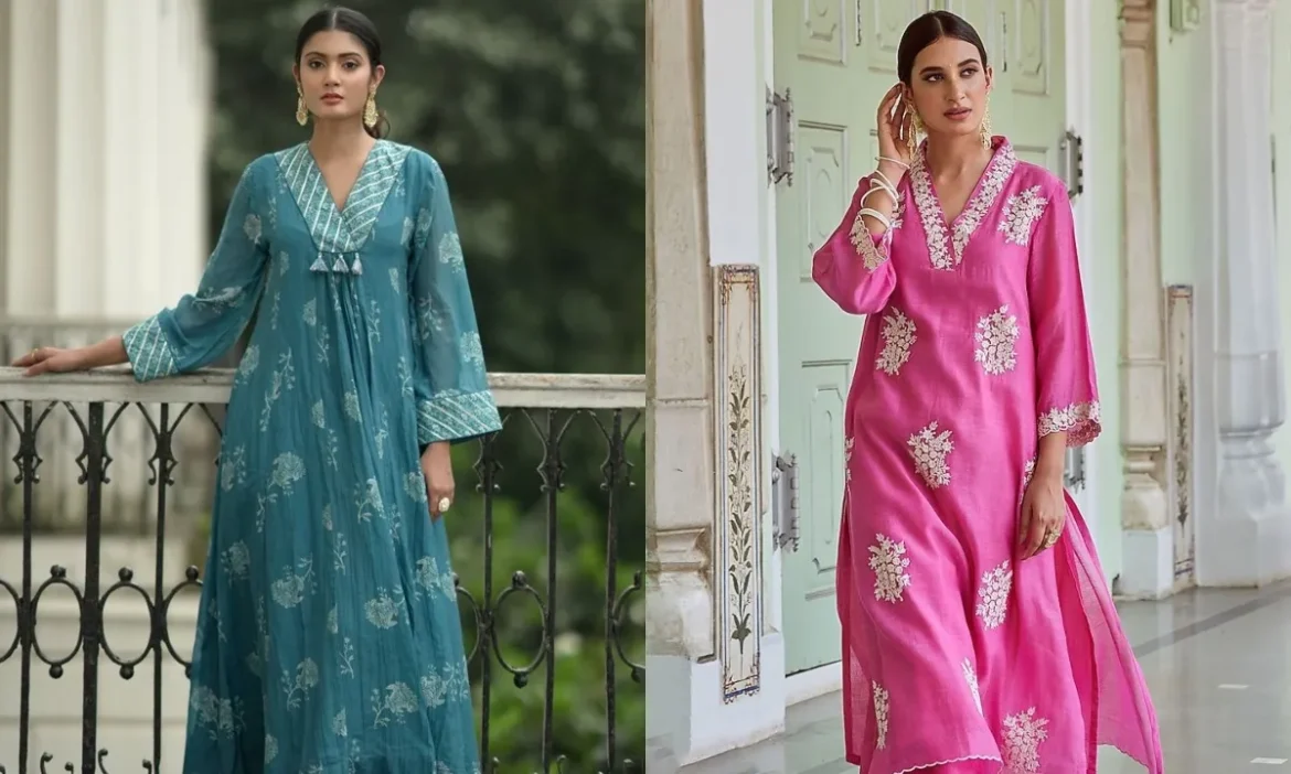 रोज़ाना स्टाइलिश दिखना है आसान! V-Neck Kurta Sets, जो देंगे हर दिन को फैशनेबल ट्विस्ट