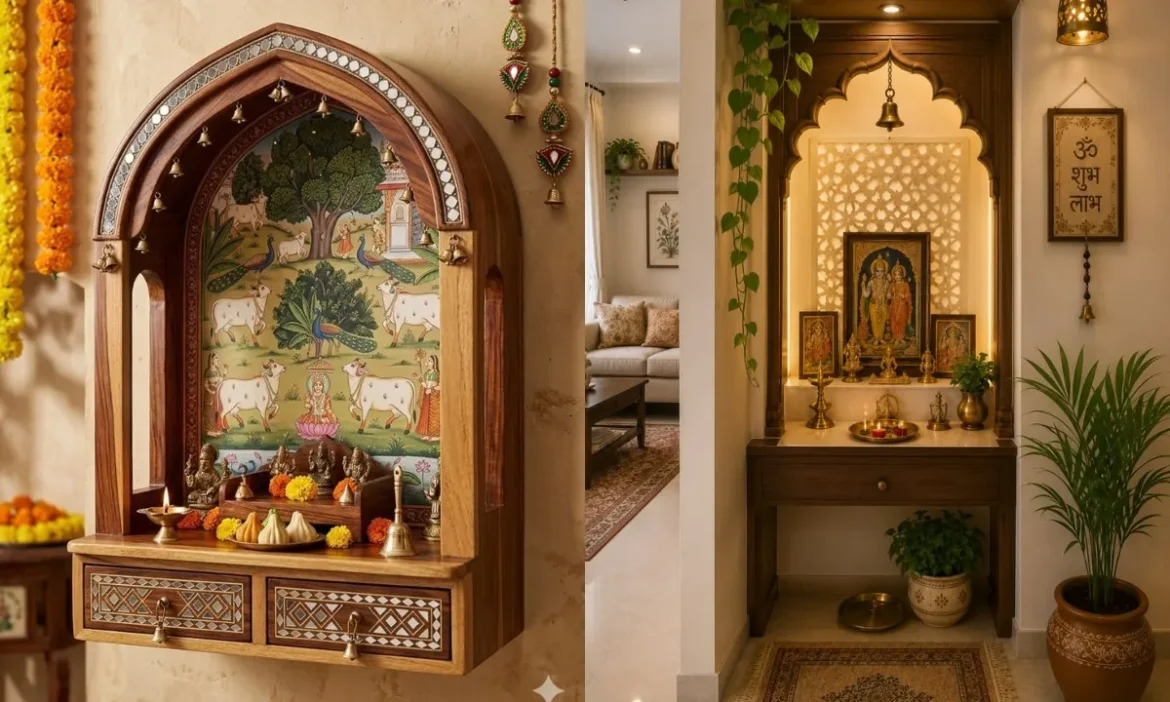 छोटे फ्लैट में बनाएं खूबसूरत पूजा कॉर्नर, कम जगह में काम आएंगे ये 10 स्मार्ट डिजाइन