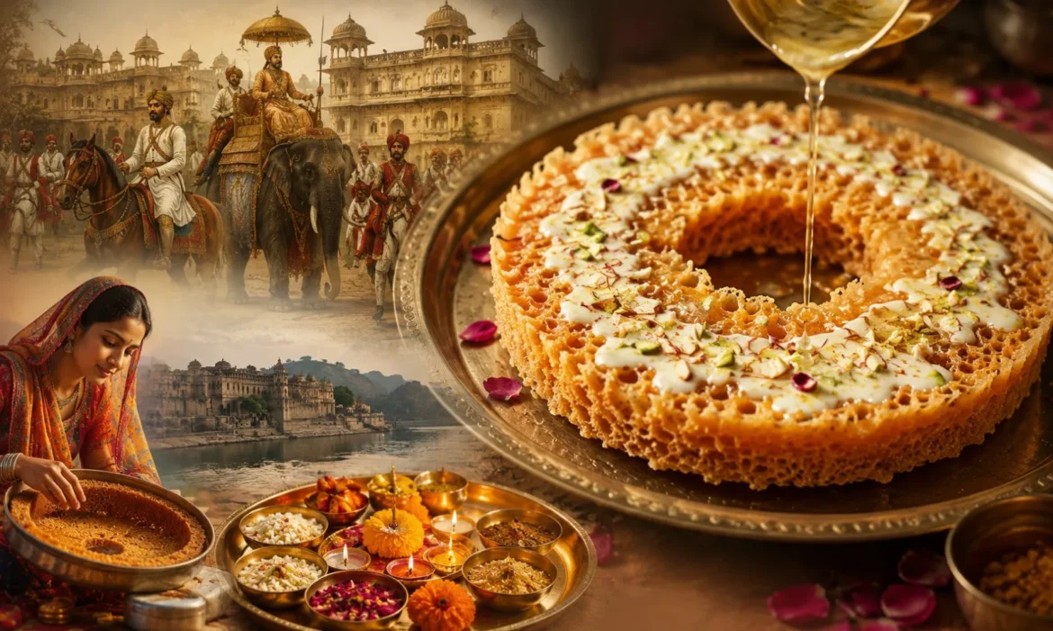 राजघरानों से लेकर त्योहारों की थाली तक, जानें घी और चाशनी में लिपटे घेवर की खूबसूरत कहानी