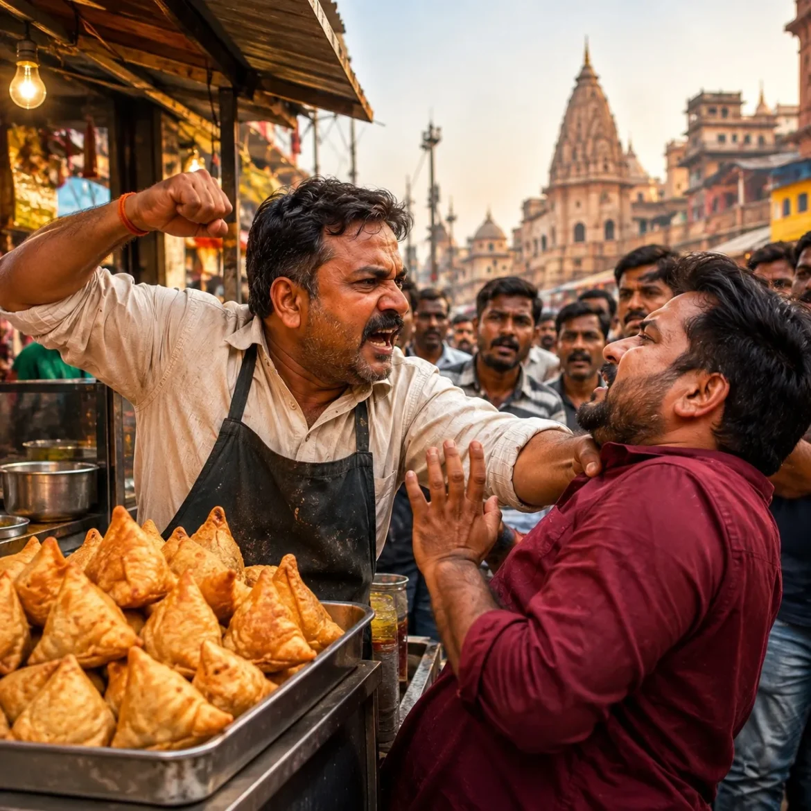 Dispute over samosas Varanasi