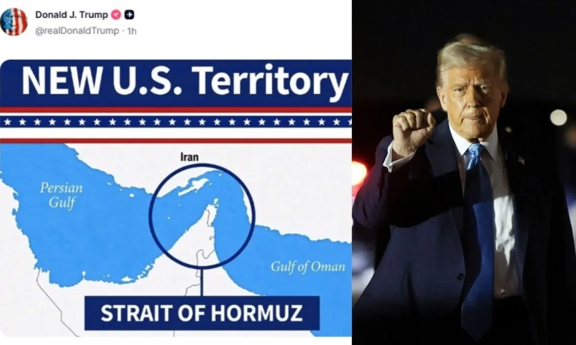 US Territory Iran infuriated Trump new map of Hormuz