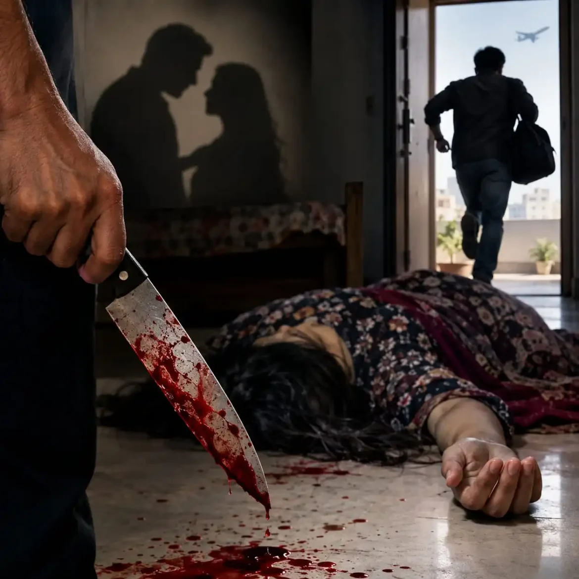 Woman stabbed death butcher knife Delhi Palam