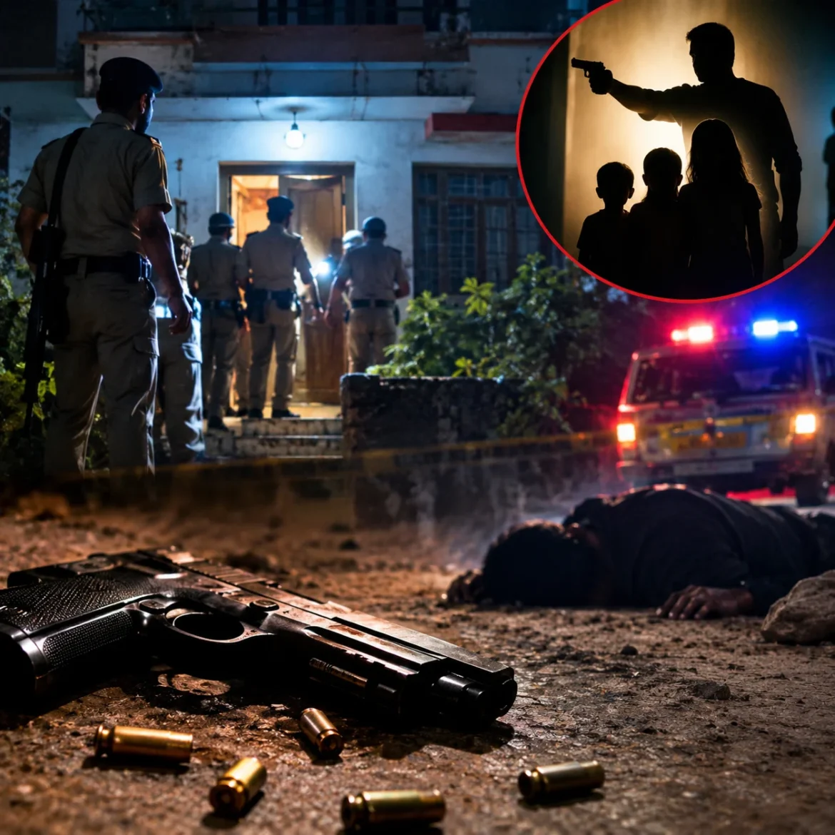 UP Azamgarh man shot dead wife two priests and kids