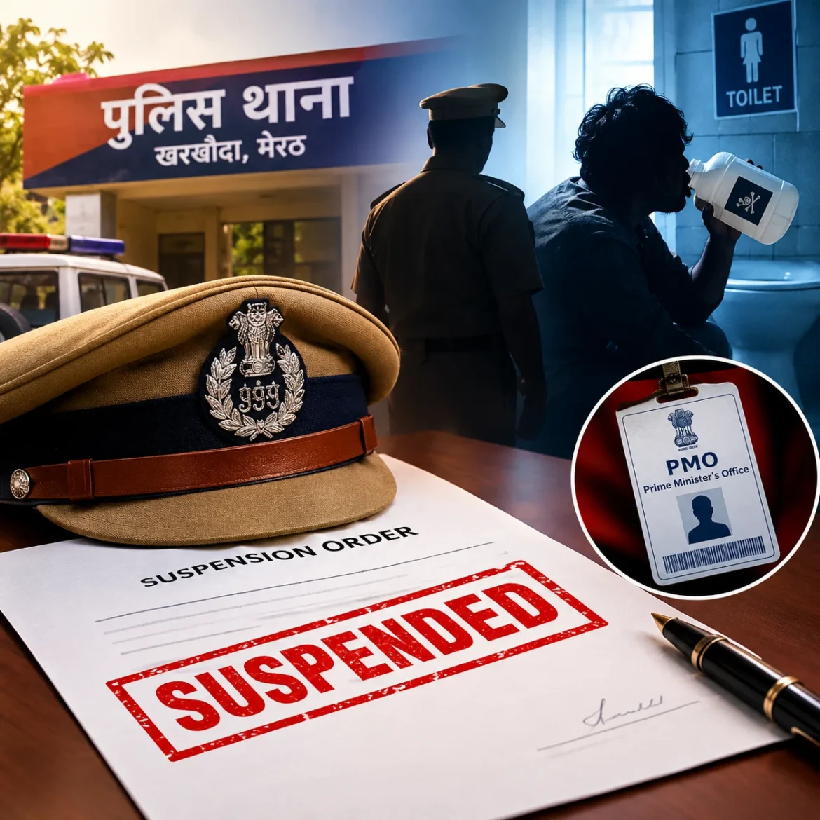 Meerut sub-inspector suspended man drinks toilet cleaner