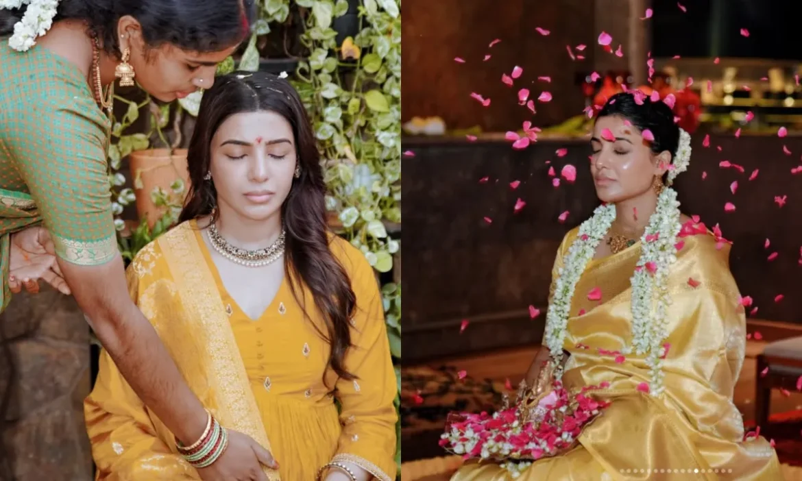 Samantha Ruth Prabhu की गोद भराई में दिखी 94 कलाओं वाली खास परंपरा, सिंपल लुक में भी छाईं एक्ट्रेस