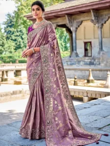 Hand-embroidered style saree