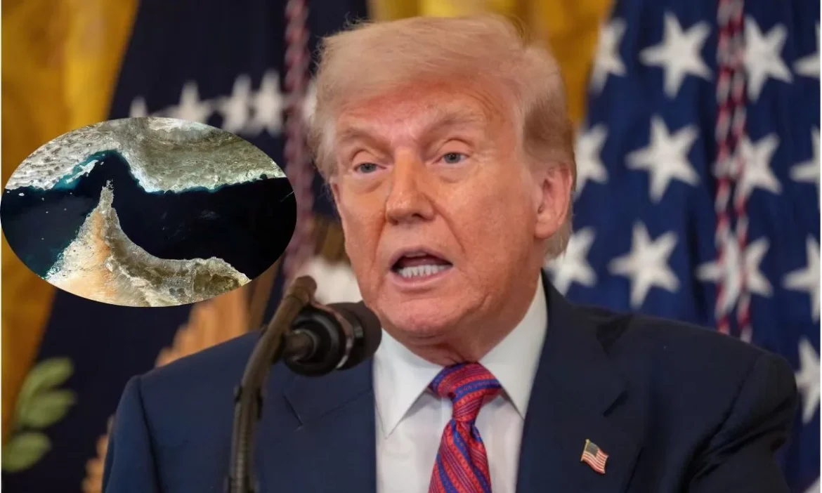 US President Trump Strait map of Hormuz