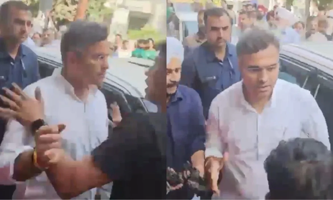 Delhi Minister Pravesh Verma slapped young man