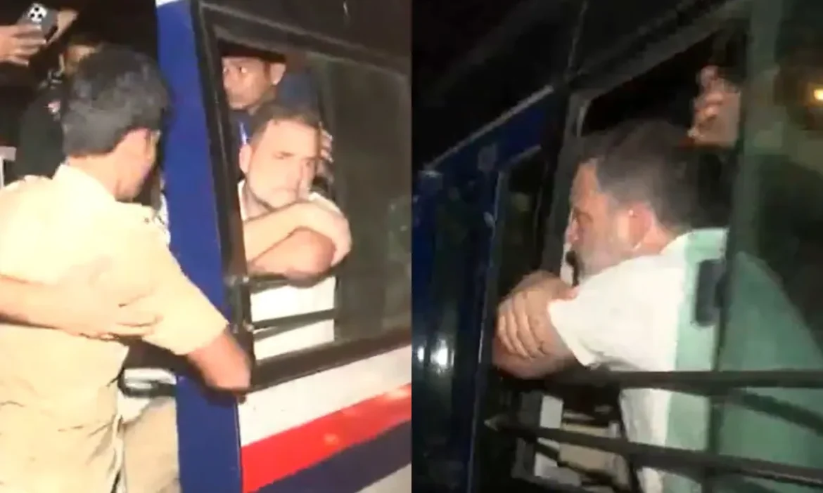रात को दिल्ली पुलिस का बड़ा एक्शन: फोर्स ने जबरन खाली कराया आकाशवाणी भवन परिसर, राहुल-प्रियंका हिरासत में
