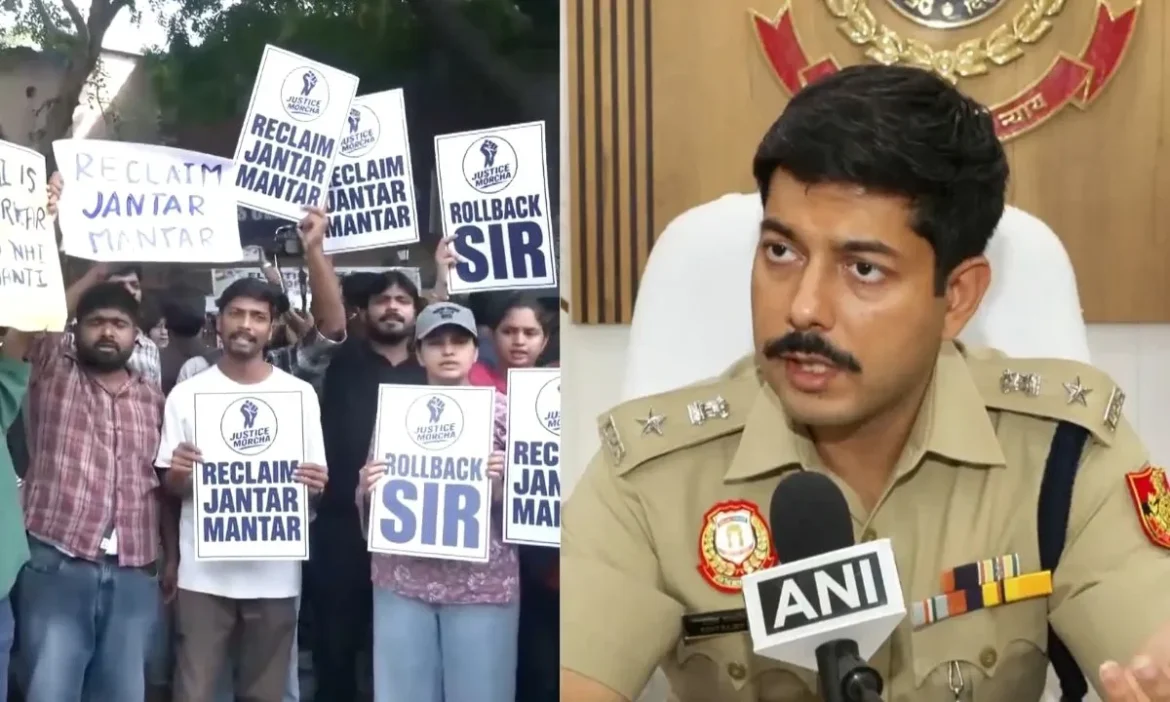 People gathered SIR Roll Back slogan